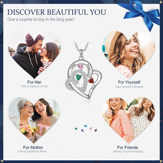 Birthstone Heart Shape Pendant Necklace