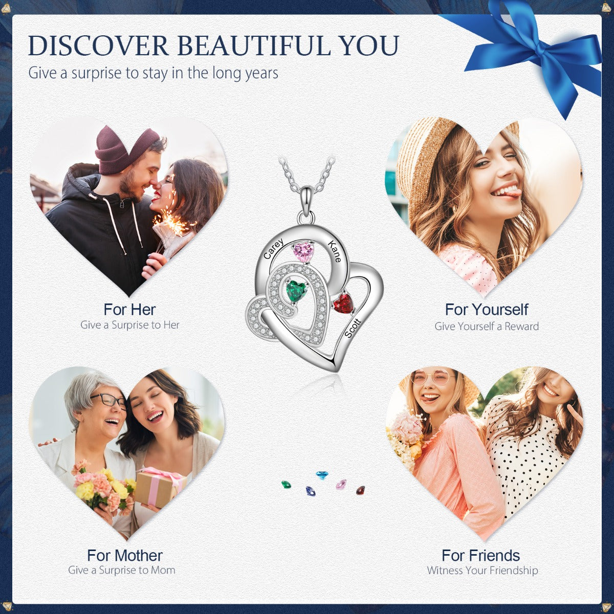 Birthstone Heart Shape Pendant Necklace