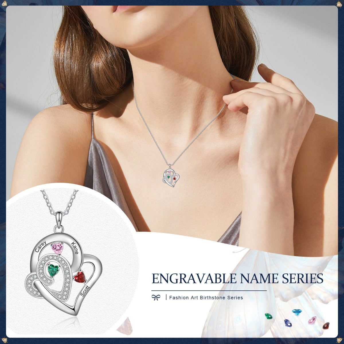 Birthstone Heart Shape Pendant Necklace