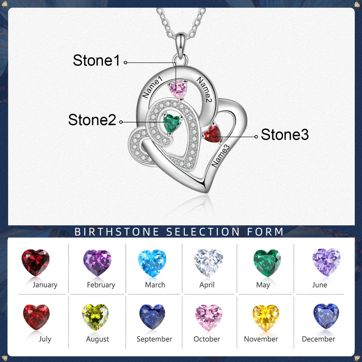 Birthstone Heart Shape Pendant Necklace