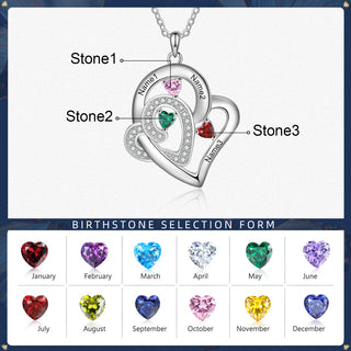 Birthstone Heart Shape Pendant Necklace
