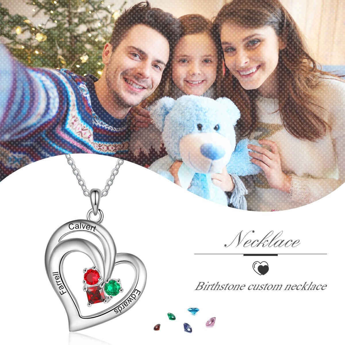 Engraved Rhodium Plated Heart Necklace