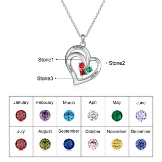 Engraved Rhodium Plated Heart Necklace