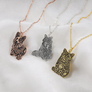 Custom Pet Portrait Necklace