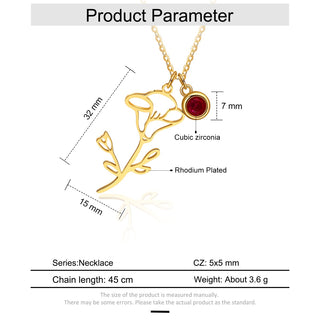 Birth Flower Thread Cutting Birth Stone
