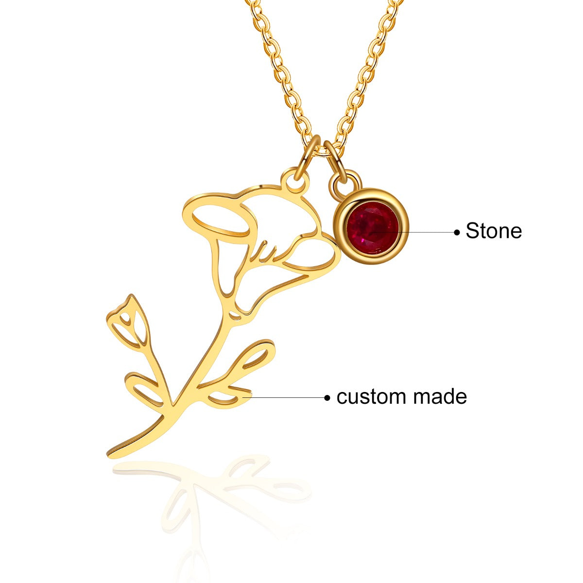 Birth Flower Thread Cutting Birth Stone
