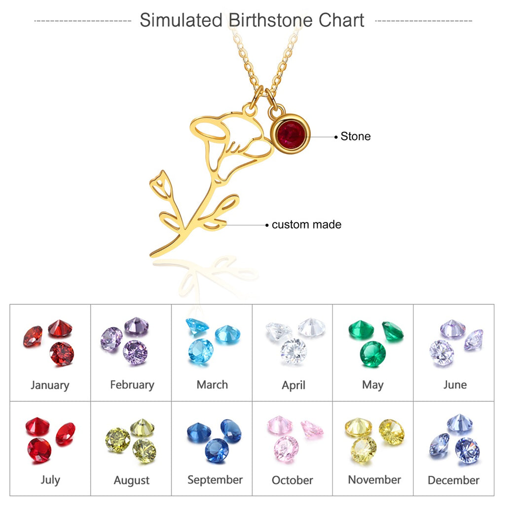 Birth Flower Thread Cutting Birth Stone