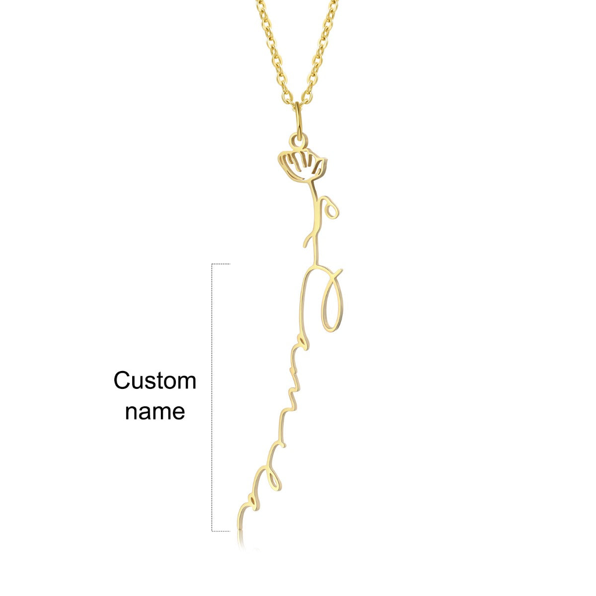 Birthflower Name Necklace