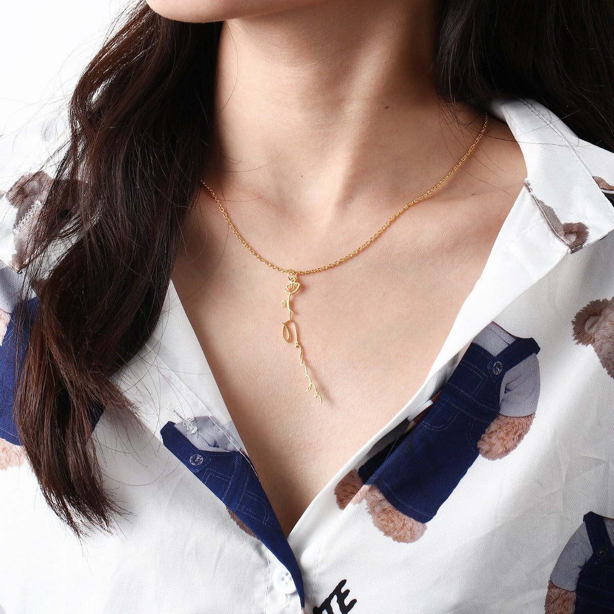 Birthflower Name Necklace