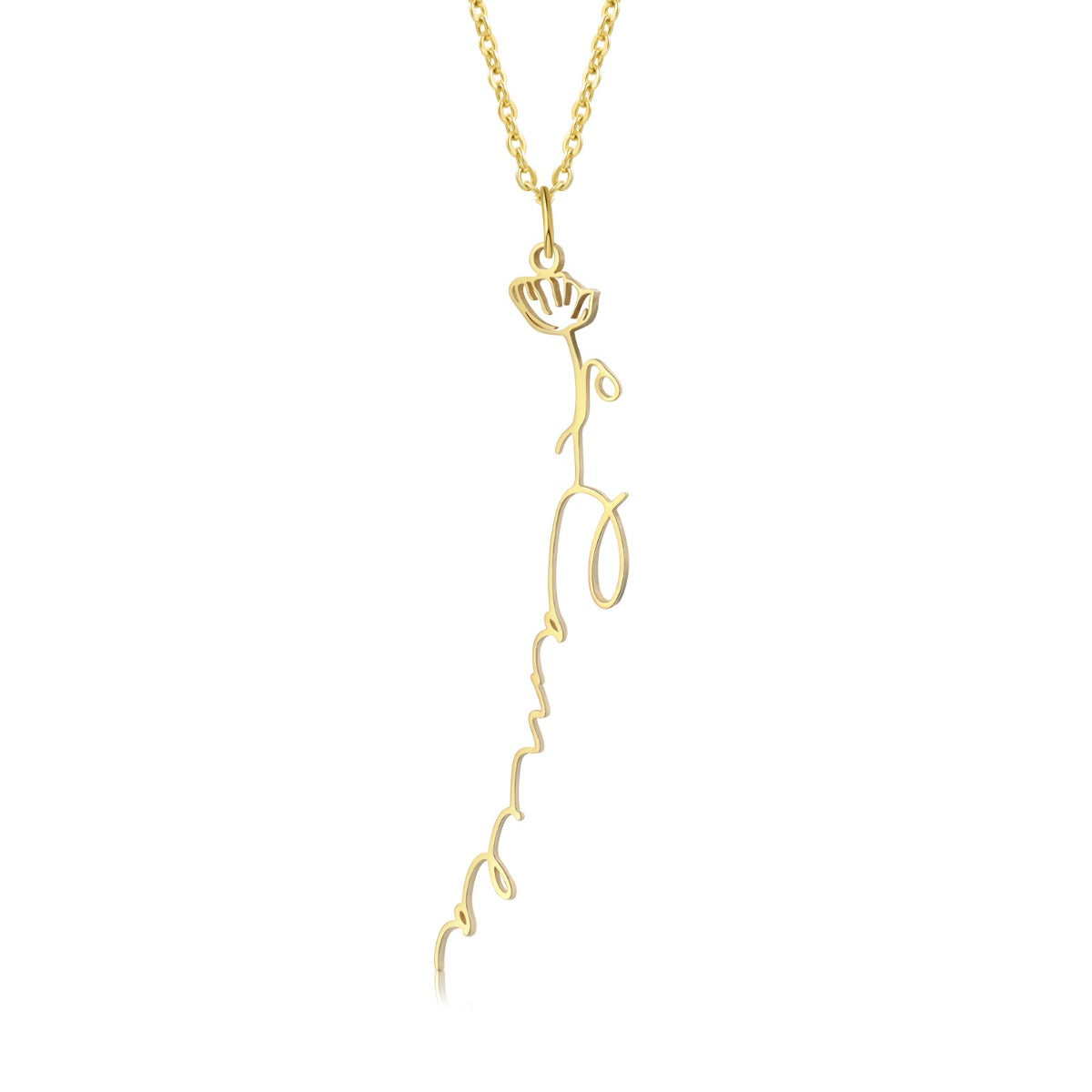Birthflower Name Necklace