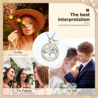 Rhodium Plated Tree of Life Pendant Necklace