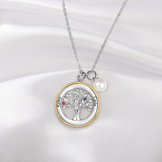 Rhodium Plated Tree of Life Pendant Necklace