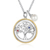 Rhodium Plated Tree of Life Pendant Necklace