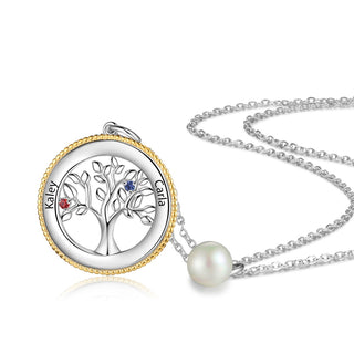 Rhodium Plated Tree of Life Pendant Necklace