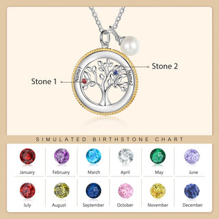 Rhodium Plated Tree of Life Pendant Necklace