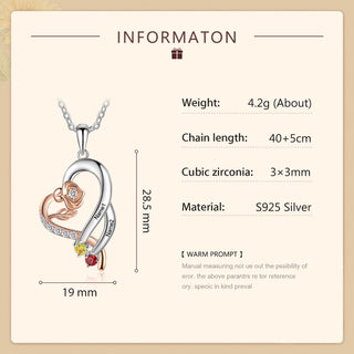 Custom 925 Sterling Silver Rose Flower Heart Shape Pendant Necklace