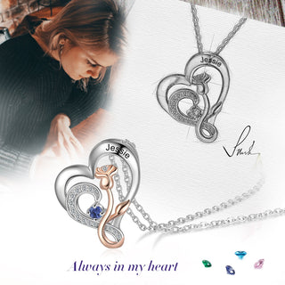 925 Sterling Silver Rose Flower Heart Pendant Necklace