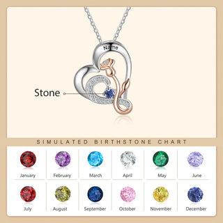 925 Sterling Silver Rose Flower Heart Pendant Necklace