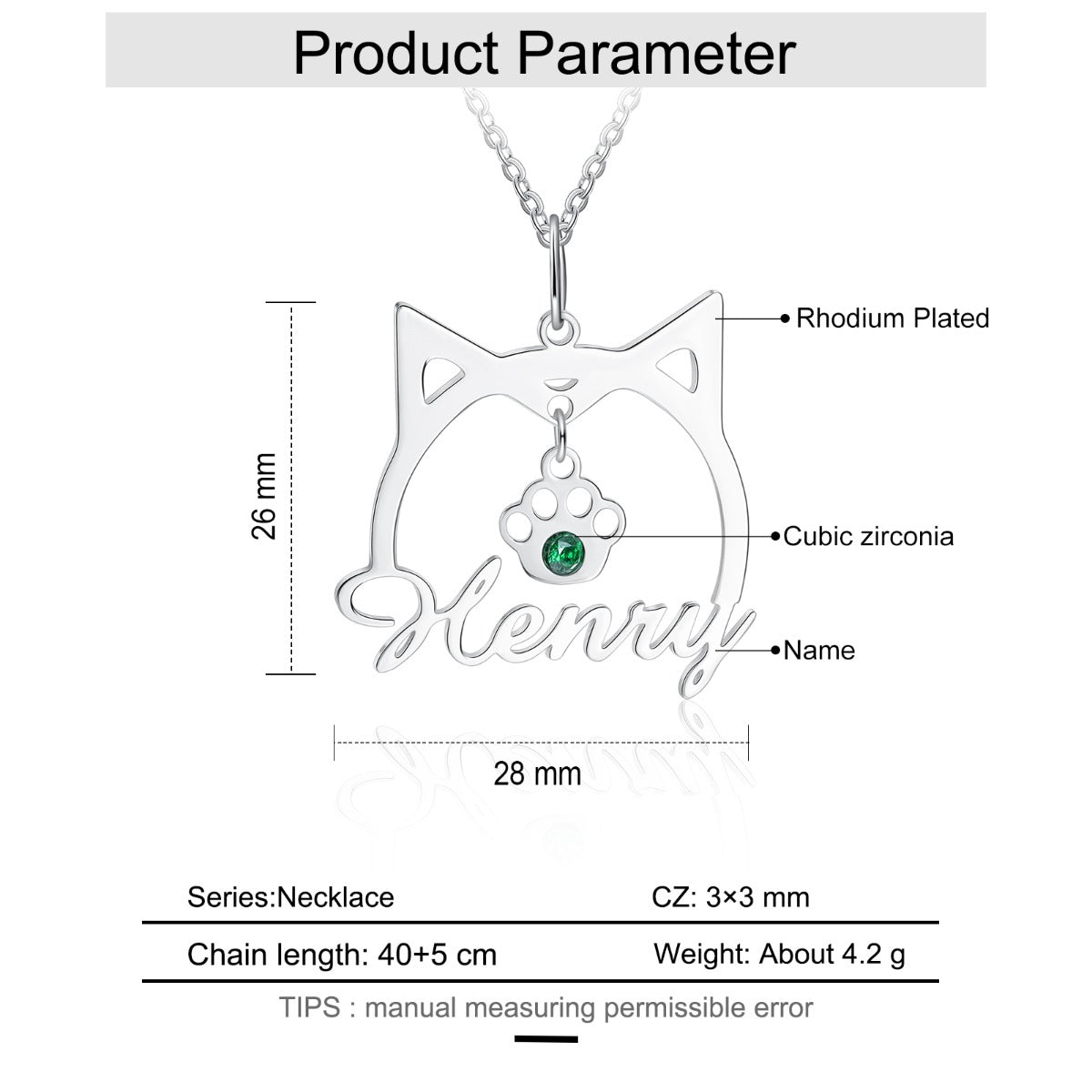 Cat Name Line Cut Name Necklace