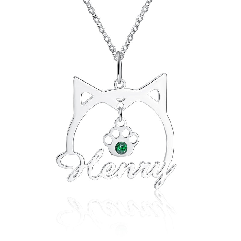Cat Name Line Cut Name Necklace