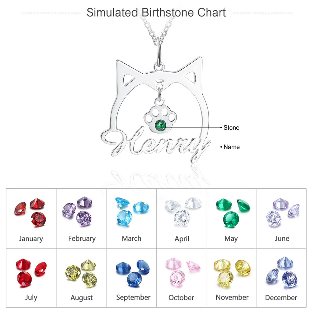 Cat Name Line Cut Name Necklace