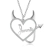 Copper Heart Shape Evil Name Pendant Necklace