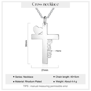 Personalized Cross Pendant Name Necklace