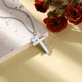 Personalized Cross Pendant Name Necklace
