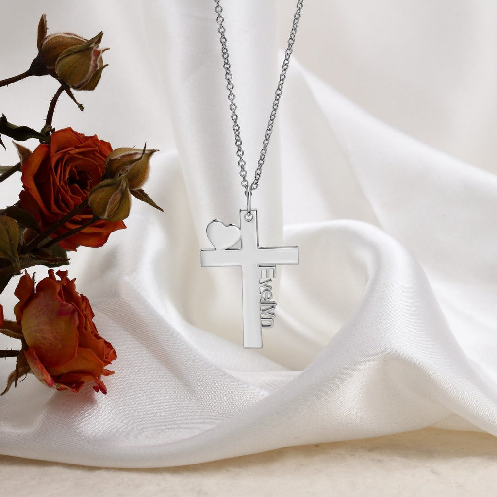 Personalized Cross Pendant Name Necklace