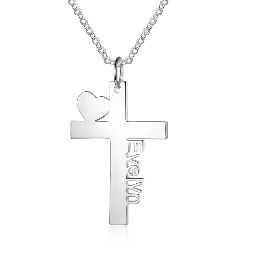 Personalized Cross Pendant Name Necklace