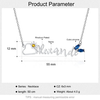 Rhodium Plated Name Necklace
