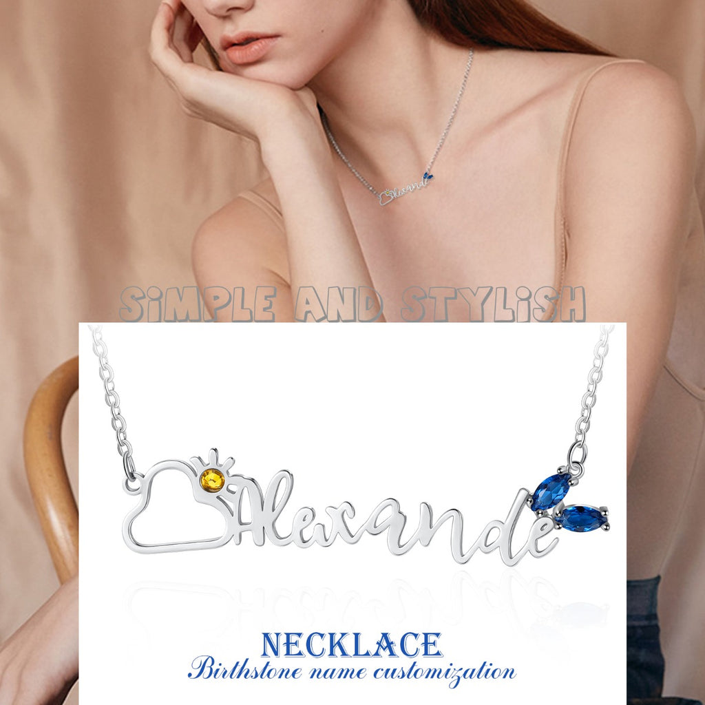 Rhodium Plated Name Necklace