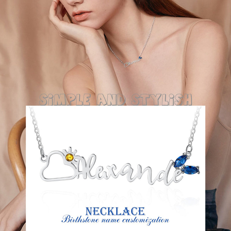 Rhodium Plated Name Necklace