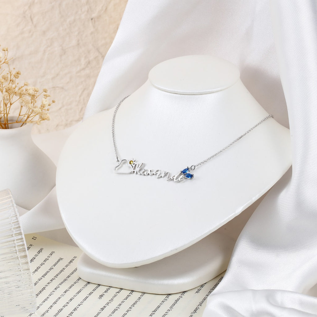 Rhodium Plated Name Necklace