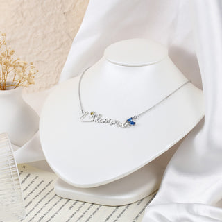 Rhodium Plated Name Necklace