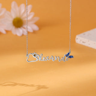 Rhodium Plated Name Necklace