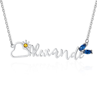 Rhodium Plated Name Necklace