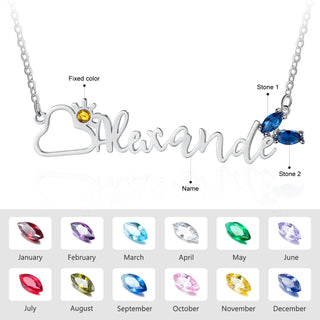 Rhodium Plated Name Necklace
