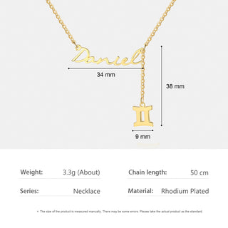 Personalized Rhodium Plated Name Necklace