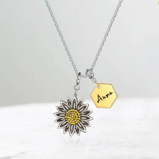 Copper Sunflower Pendant Necklace