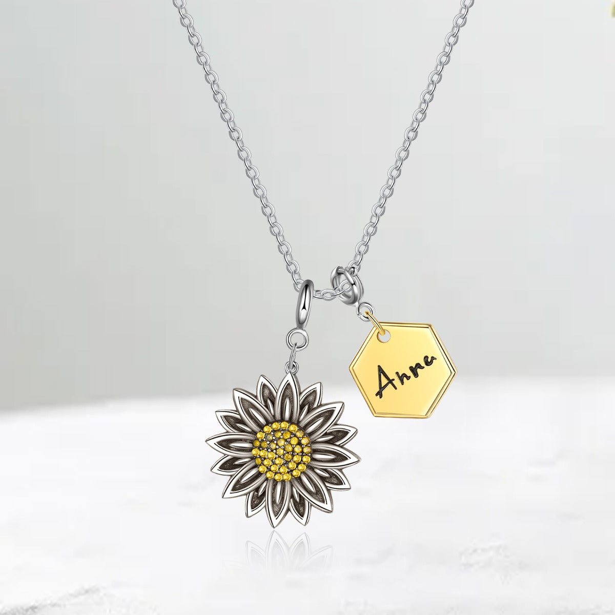 Copper Sunflower Pendant Necklace
