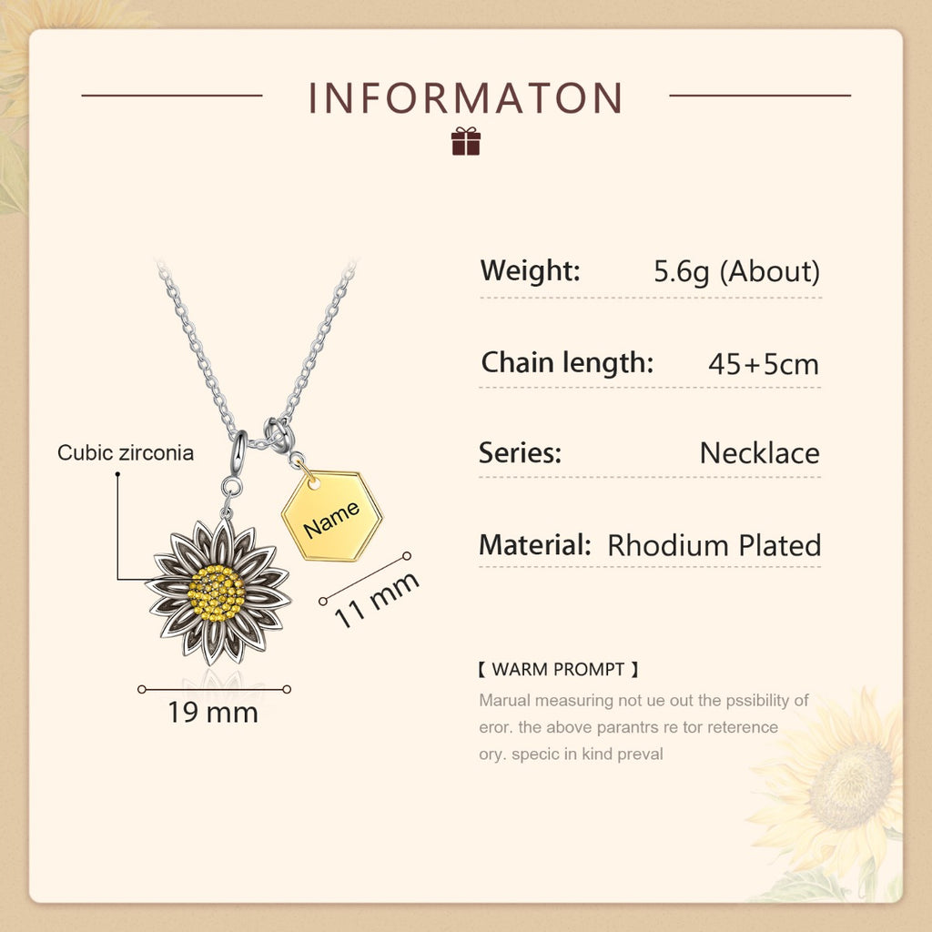 Copper Sunflower Pendant Necklace