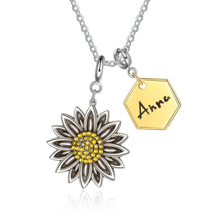 Copper Sunflower Pendant Necklace