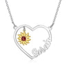 Copper Heart Shape Sunflower Necklace