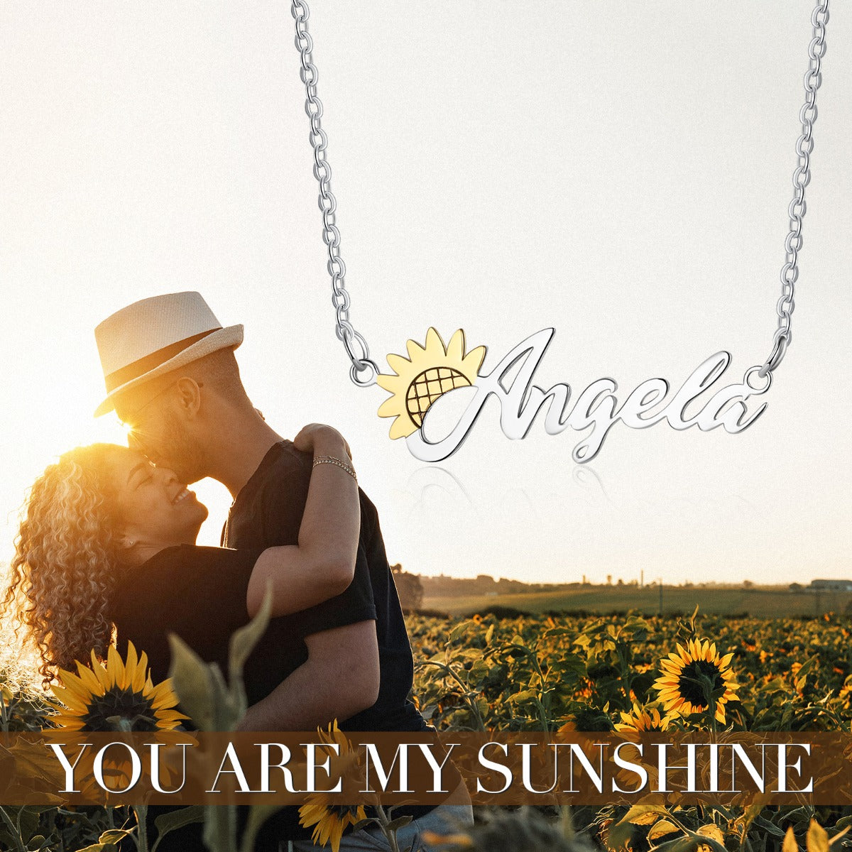 Personalized Rhodium Plated Cuatom Name Necklace