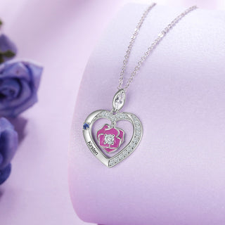 Rhodium Plated Rose Flower Heart Shape Necklace
