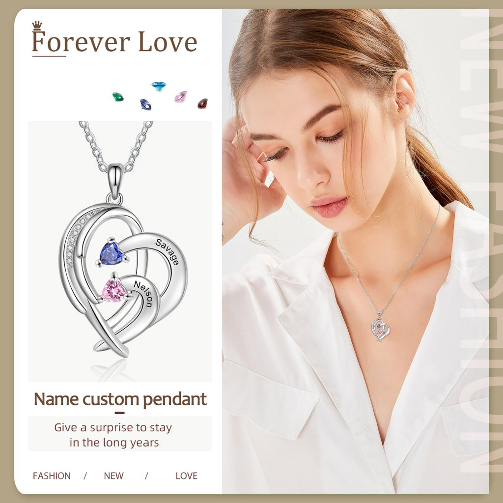 Copper Birthstone Heart Shape Necklace