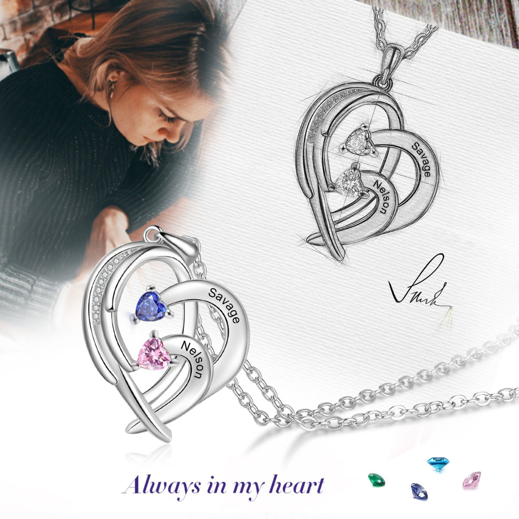 Copper Birthstone Heart Shape Necklace