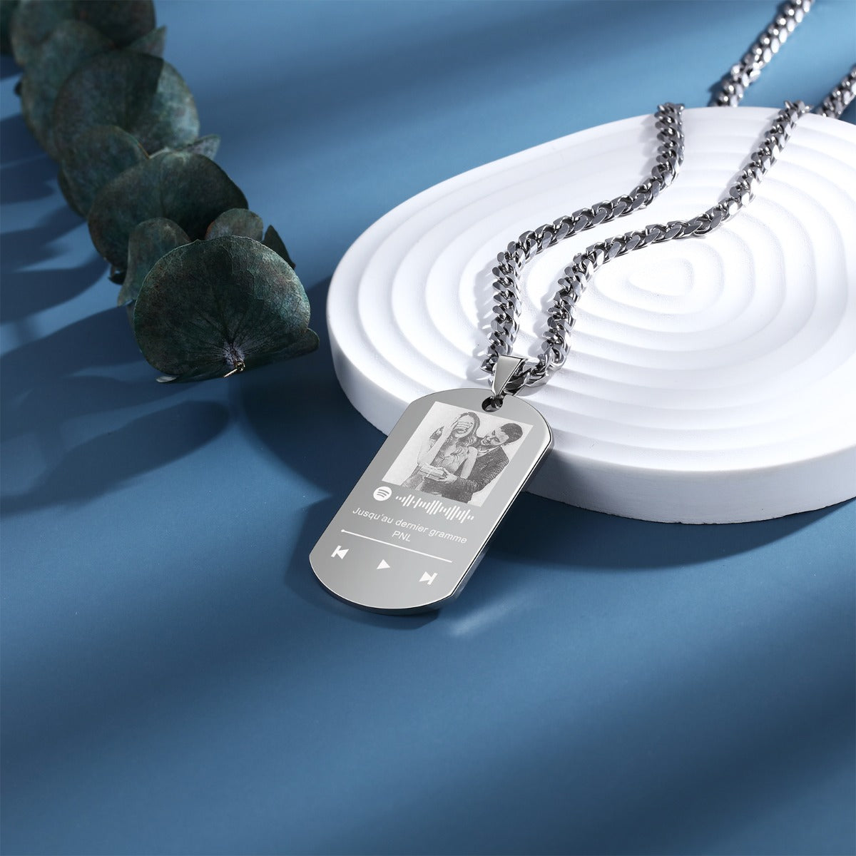 Personalized Stainless Steel Spotify Code Photo Necklace
