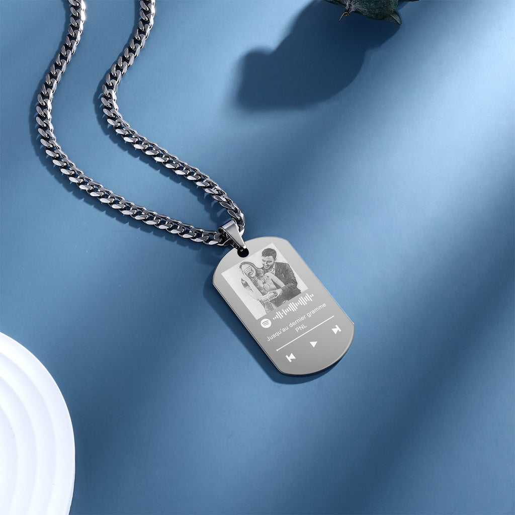 Personalized Stainless Steel Spotify Code Photo Necklace